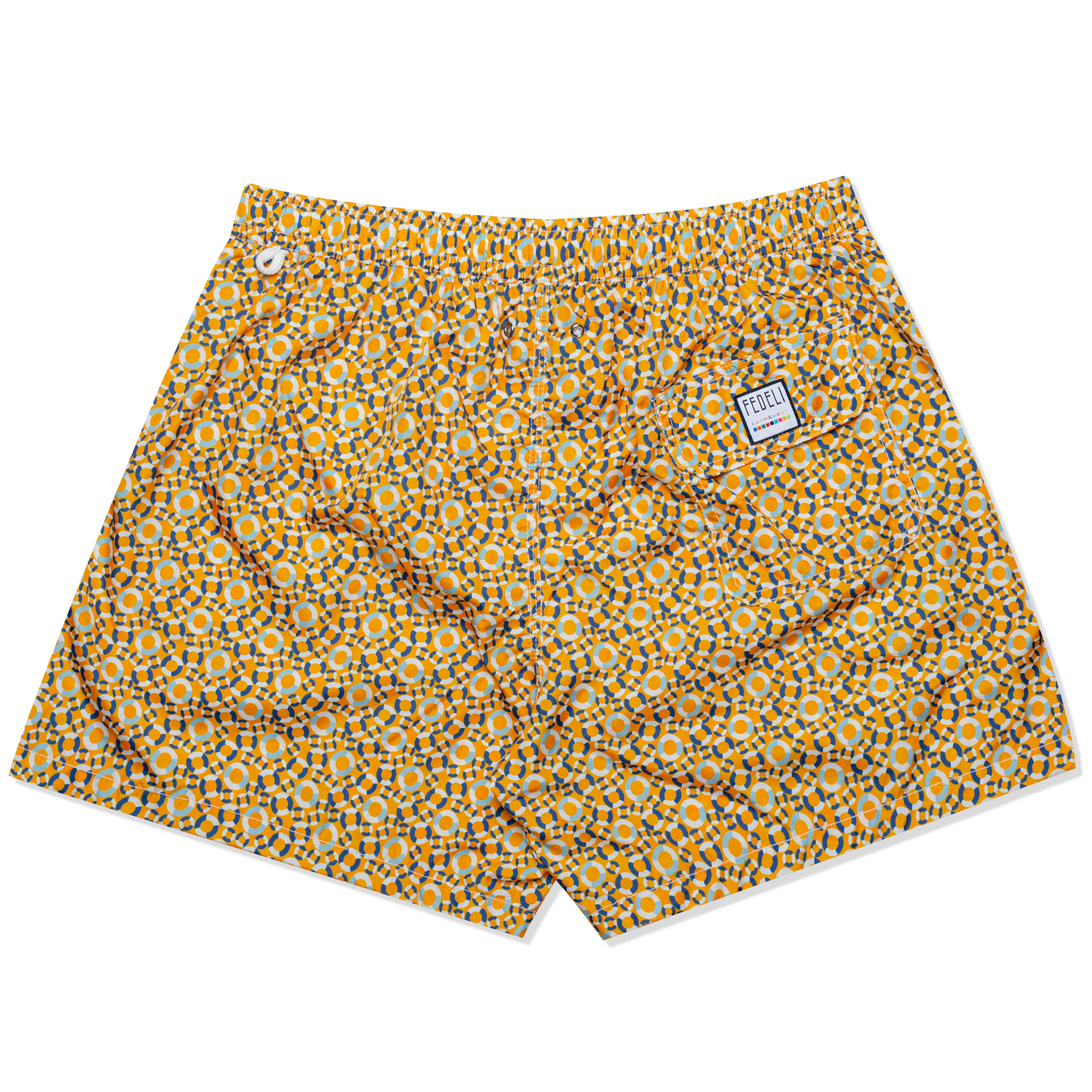 FEDELI Made in Italy Orange Lifebelt Madeira Airstop Swim Shorts Trunks NEW 2XL